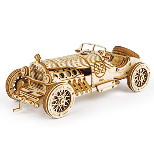 Details about   ROKR 3D Wooden Puzzle For Adults-Mechanical Car Model Kits-Brain Teaser Building